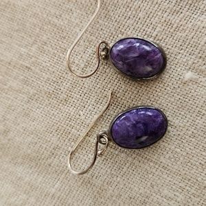 Purple stone earrings